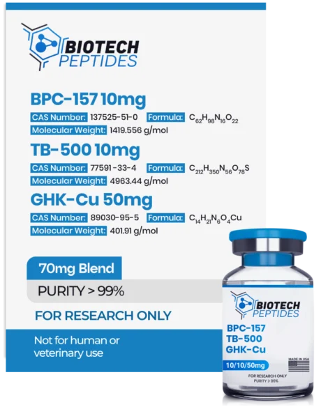 Blend: BPC 157 10mg + TB500 10mg + GHK-CU 50mg + KPV 10mg
