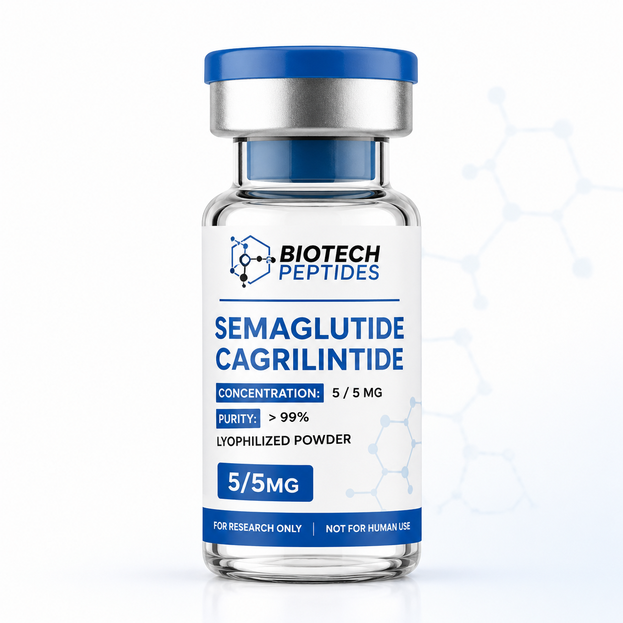 Cagrilintide 5mg and Semaglutide 5mg peptide blend for metabolic and body composition support