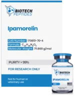 Ipamorelin peptide research vial for growth hormone and endocrine studies