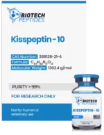 KISSPEPTIN-10 (Fragment) peptide vial with high purity for laboratory and scientific research applications.