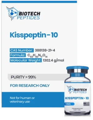 KISSPEPTIN-10 (Fragment) peptide vial with high purity for laboratory and scientific research applications.