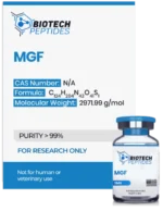 MGF peptide vial for muscle recovery and performance support