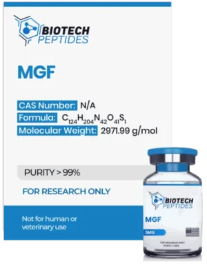 MGF peptide vial for muscle recovery and performance support