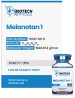 Melanotan 1 premium research peptide vial with high purity and COA available