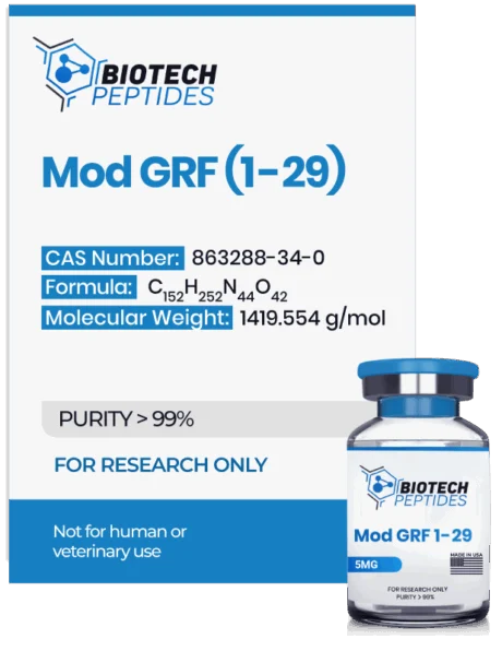 CJC 1295 NO DAC peptide vial with high purity for laboratory and scientific research applications.
