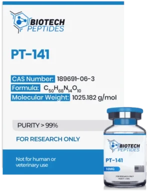 PT-141 peptide research vial for receptor signaling and neurobiology studies
