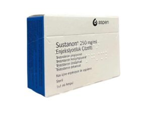 Sustanon 250mg/ml injectable testosterone blend vial for research and laboratory use, featuring professional pharmaceutical-grade packaging and labeling.